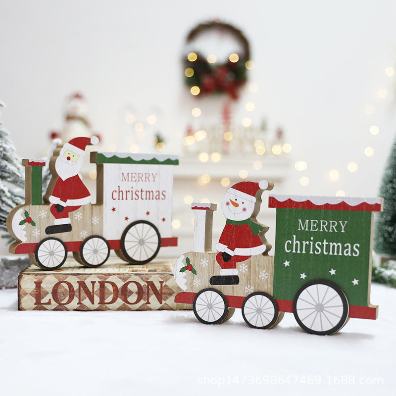 Adorno decorativo de tren de Papá Noel