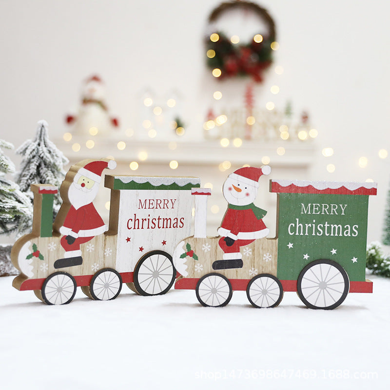 Adorno decorativo de tren de Papá Noel