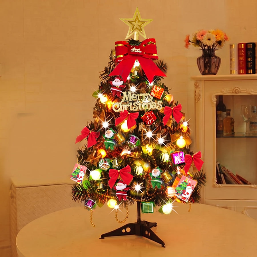 Árbol de Navidad pequeño con luces - Modelo de mesa decorado