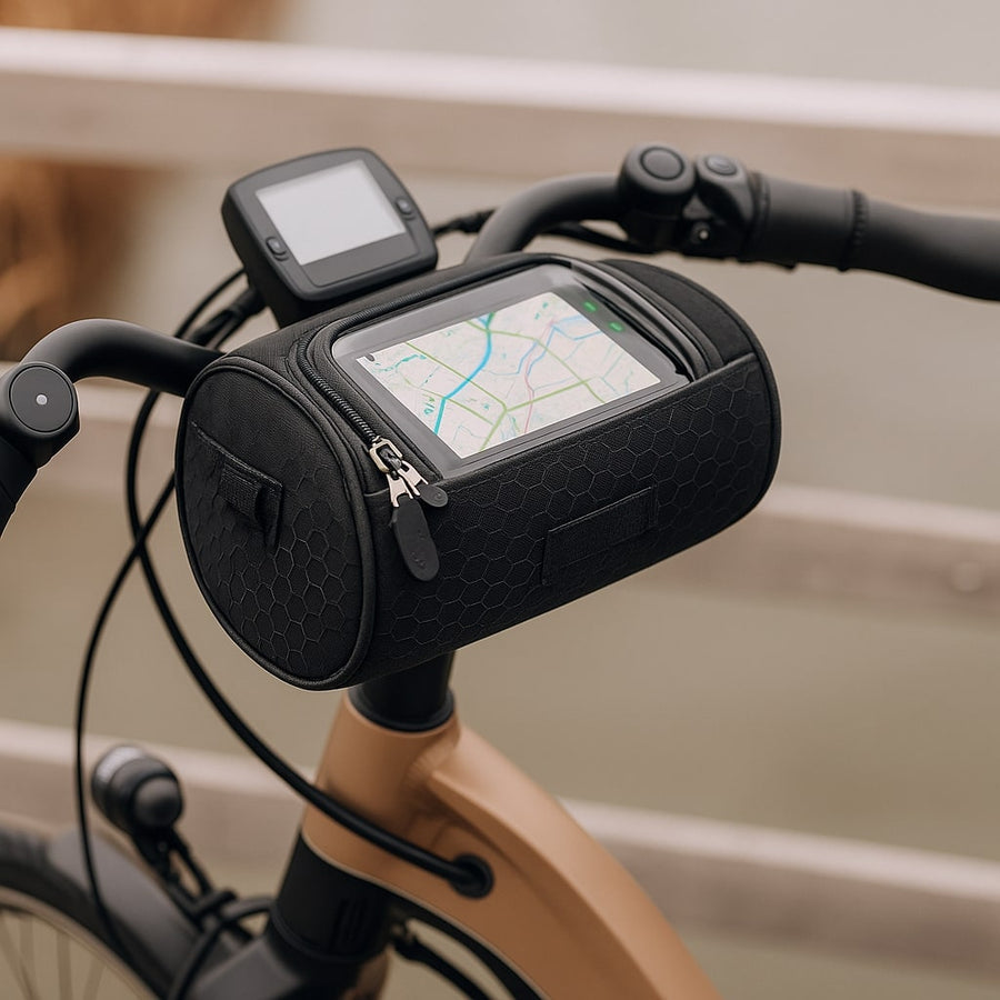 Bolsa de manillar para bicicleta | Compatible con pantalla táctil | Sistema universal de cierre de velcro