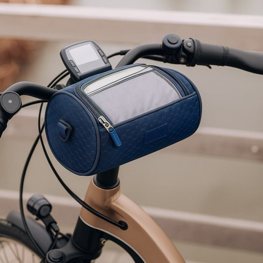 Bolsa de manillar para bicicleta con soporte para teléfono: espacio de almacenamiento impermeable para objetos pequeños