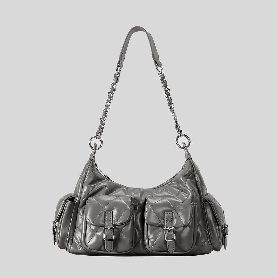 Bolso acolchado con múltiples bolsillos