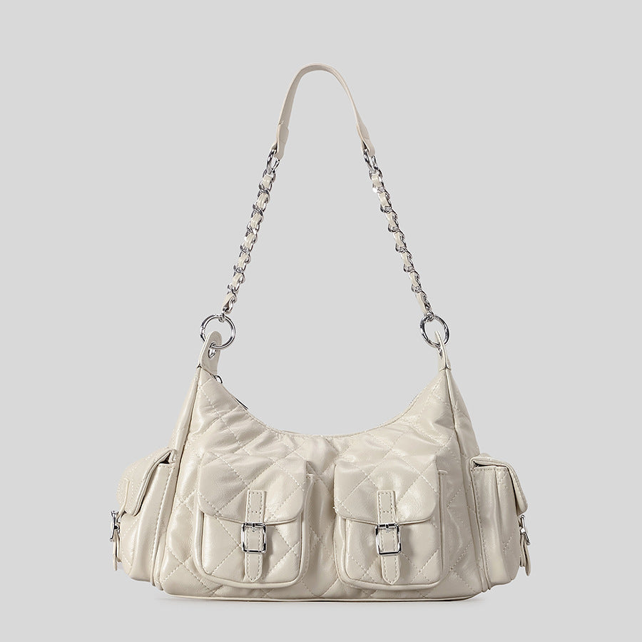 Bolso acolchado con múltiples bolsillos