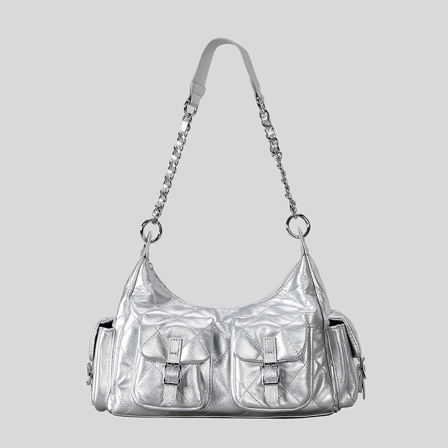 Bolso acolchado con múltiples bolsillos