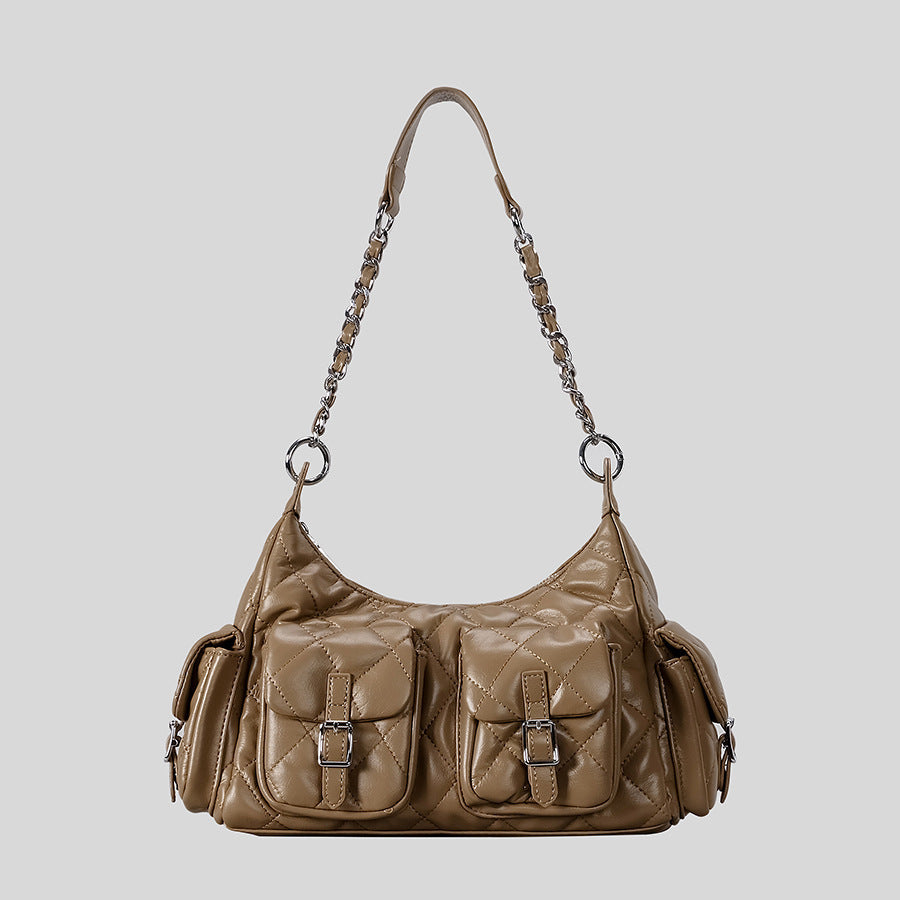 Bolso acolchado con múltiples bolsillos