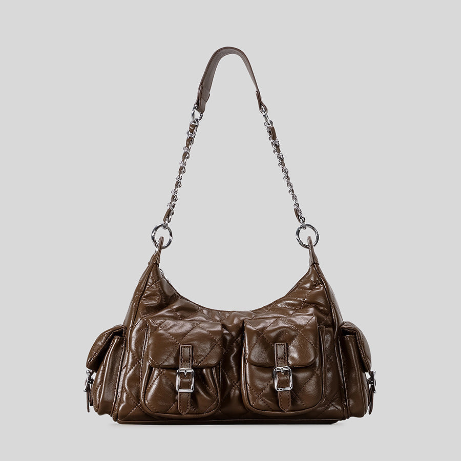 Bolso acolchado con múltiples bolsillos