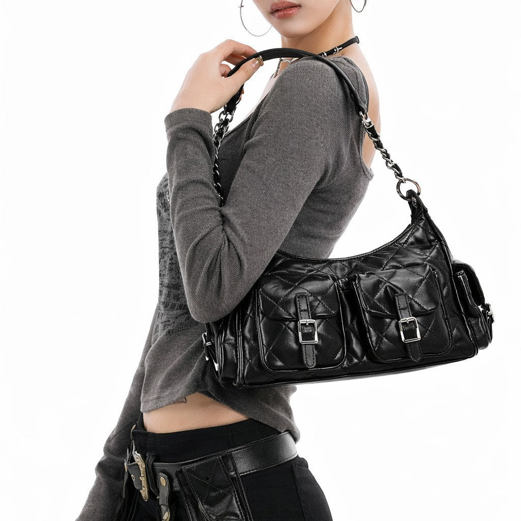 Bolso acolchado con múltiples bolsillos
