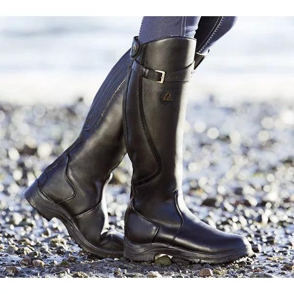 Botas altas de equitación de invierno para mujer impermeables con detalle de hebilla