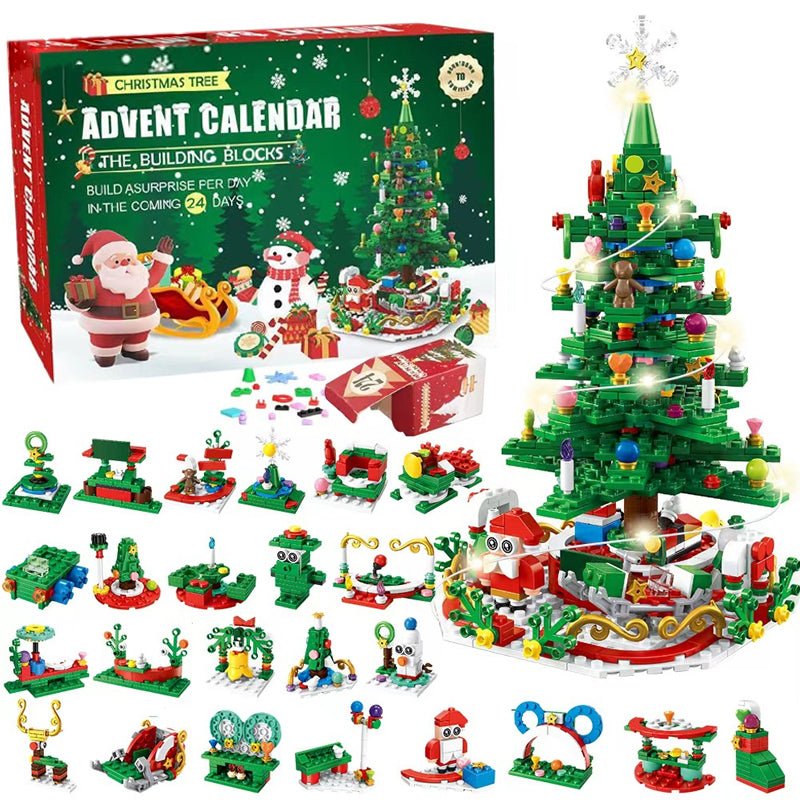 Calendario de Adviento navideño de 1102 piezas para recuerdos festivos creativos