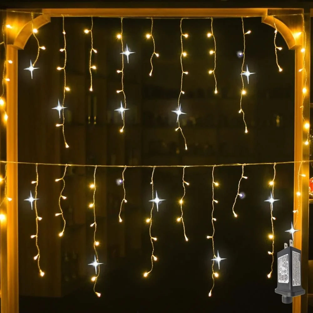 Cortina de luces LED navideña