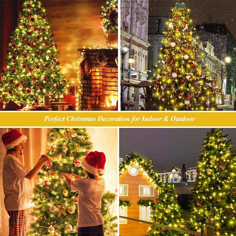 Luces en cascada para árbol de Navidad con anillo