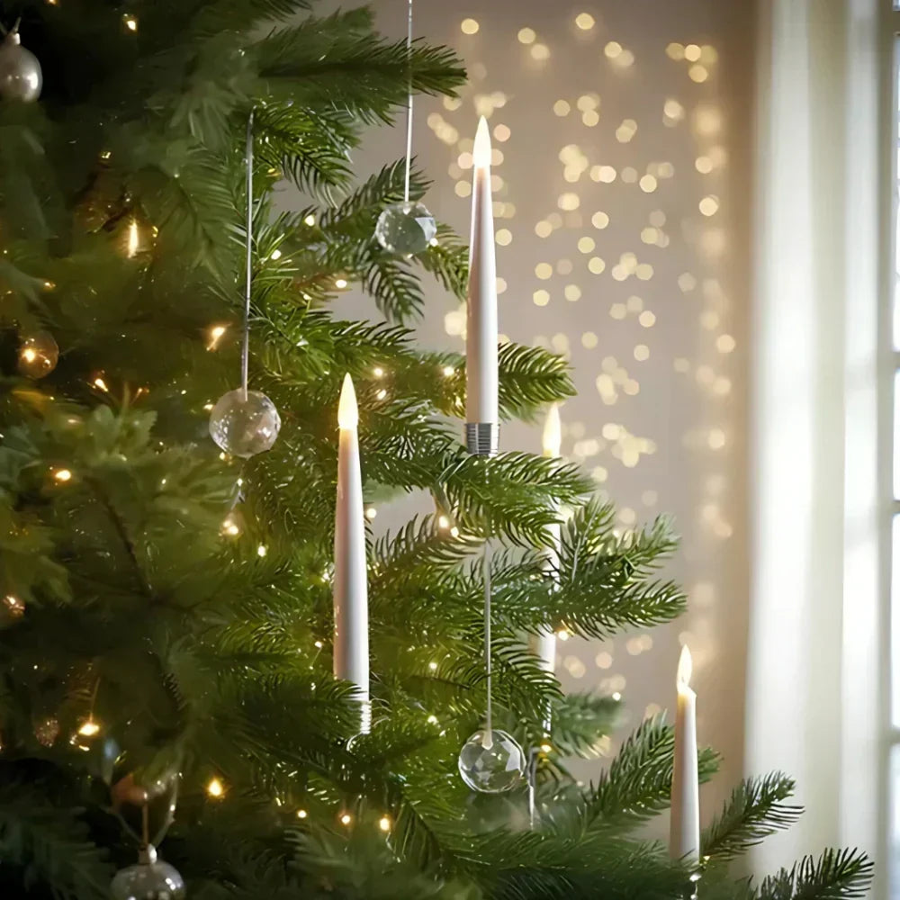 Luces para árbol de Navidad con velas LED de efecto parpadeante