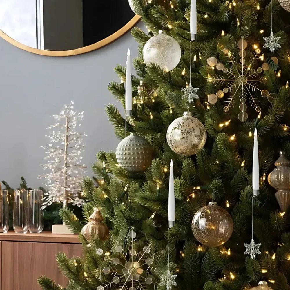 Luces para árbol de Navidad con velas LED de efecto parpadeante