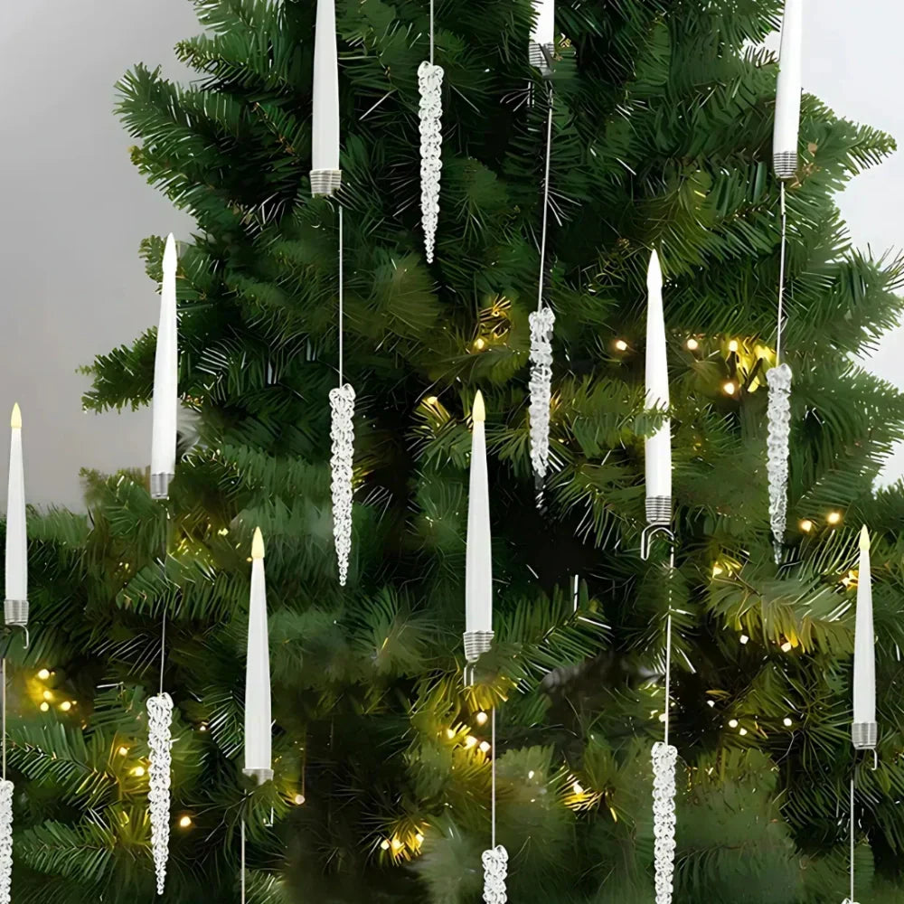 Luces para árbol de Navidad con velas LED de efecto parpadeante