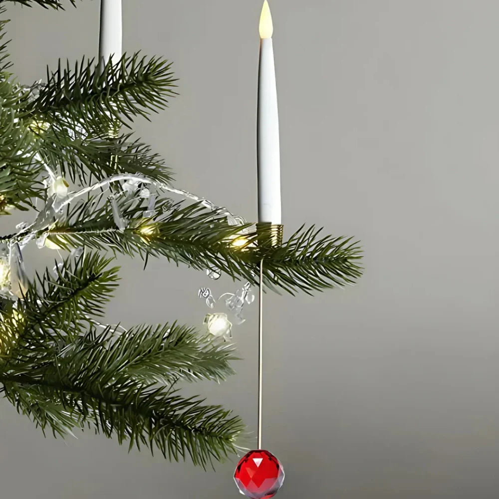 Luces para árbol de Navidad con velas LED de efecto parpadeante