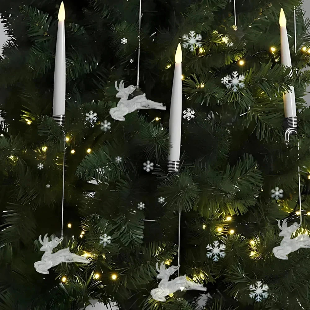 Luces para árbol de Navidad con velas LED de efecto parpadeante