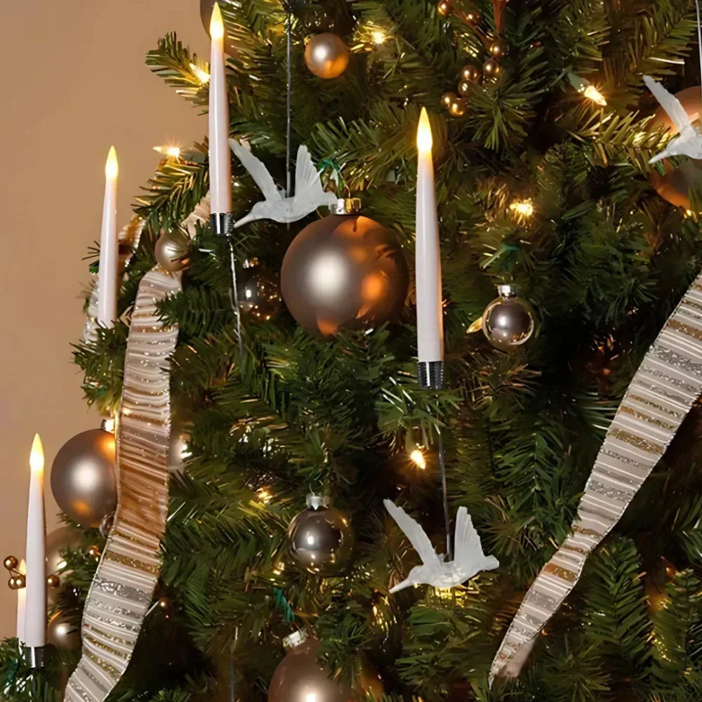 Luces para árbol de Navidad con velas LED de efecto parpadeante