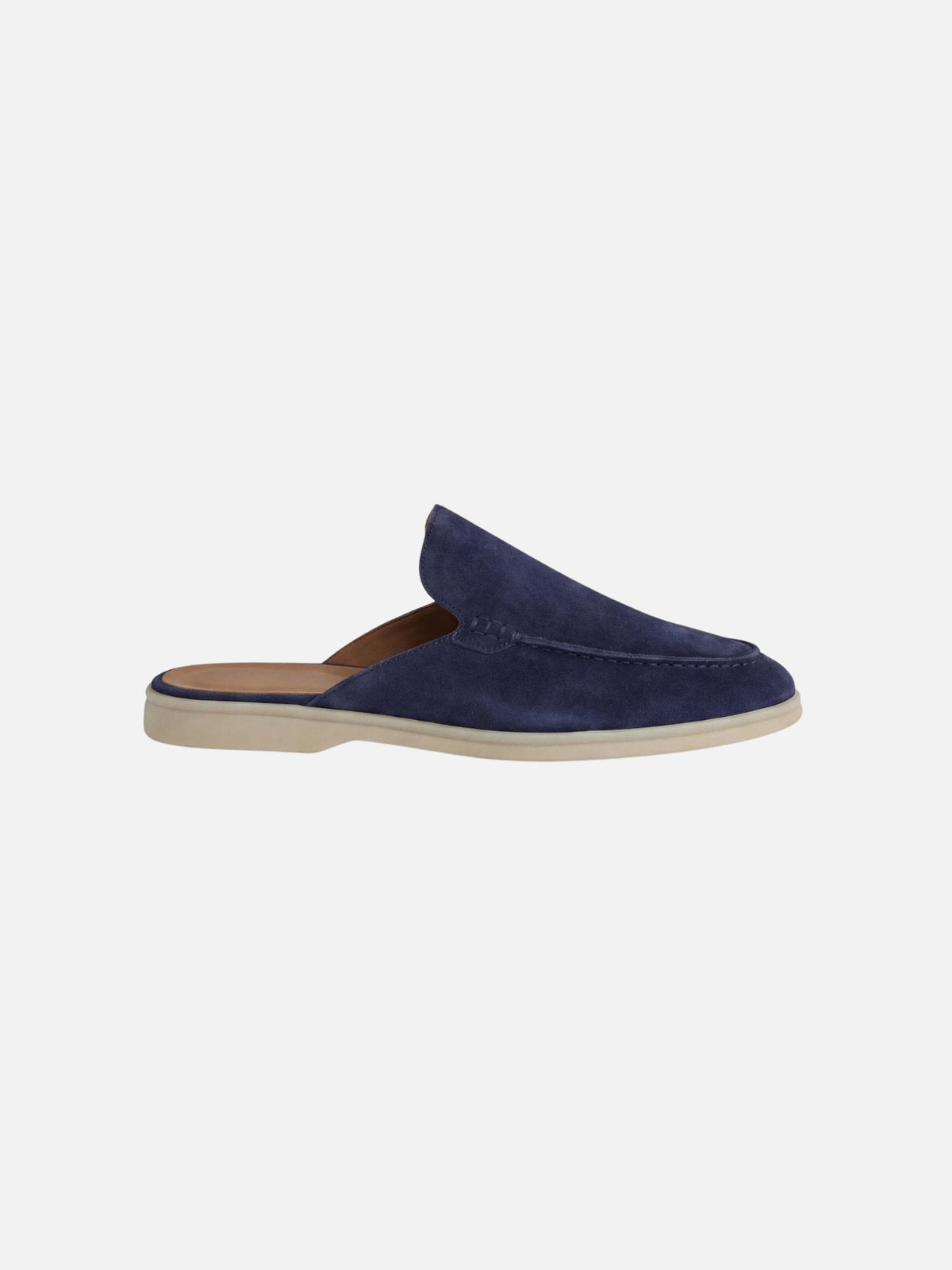 Mules informales de hombre sin talón con detalle de costuras