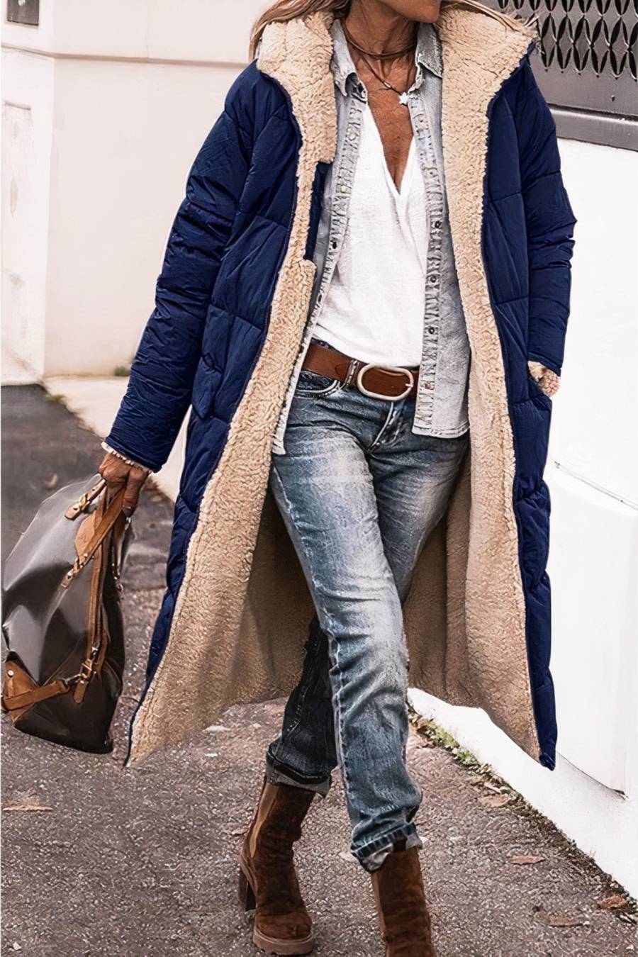 Parka impermeable reversible para mujer