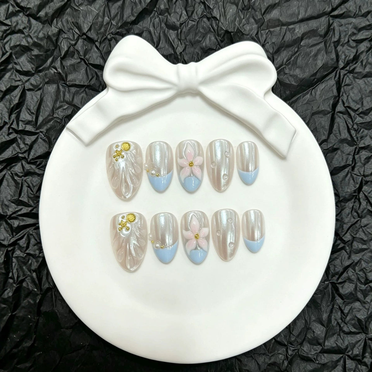 Set de uñas postizas press-on artesanales premium