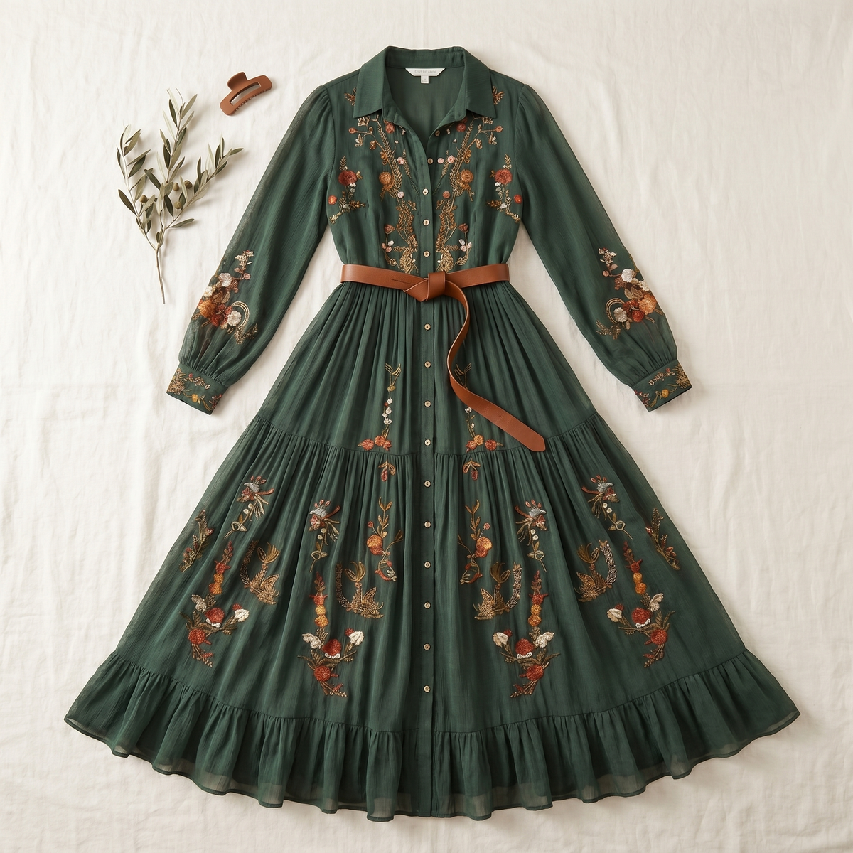 Vestido Maxi para Mujer con Estampado Floral | Vestido Plisado de Verano con Botones